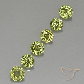 1.45 карата, натуральный Olive Green  Демантоидный гранат, Круглый, VVS-VS
