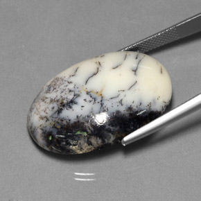 30.24 карата, натуральный Многоцветный Дендритный агат, Огранка Овал, Непрозрачный