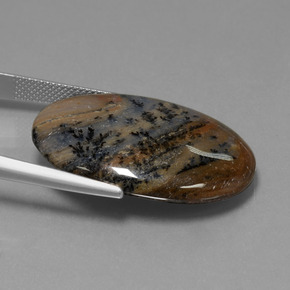 31.59 карата, натуральный Многоцветный Дендритный агат, Огранка Овал, Непрозрачный