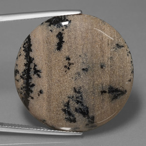 36.61 карата, натуральный Многоцветный Дендритный агат, Огранка Круг, Непрозрачный