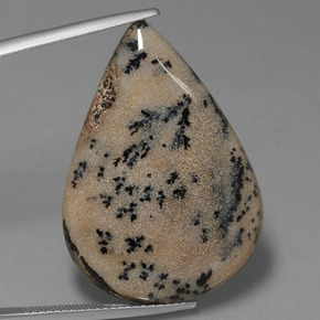 28.31 карата, натуральный Многоцветный Дендритный агат, Форма груши, Непрозрачный