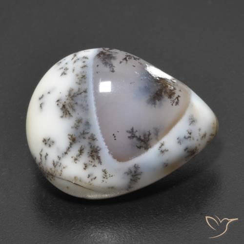 6.65ct Натуральный Многоцветный Дендритный агат, Форма груши, Полупрозрачный