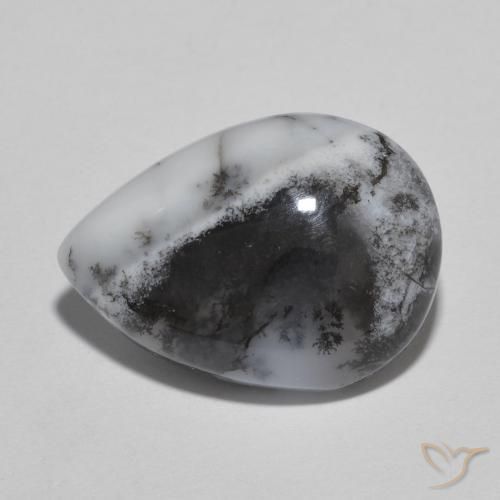 8.67ct Натуральный Многоцветный Дендритный агат, Форма груши, Полупрозрачный