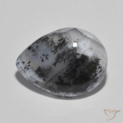 8.04ct Натуральный Многоцветный Дендритный агат, Форма груши, Полупрозрачный