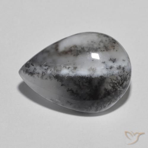 8.49ct Натуральный Многоцветный Дендритный агат, Форма груши, Полупрозрачный
