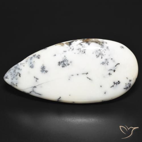 52.47ct Натуральный Многоцветный белый Дендритный агат, Форма груши, Непрозрачный