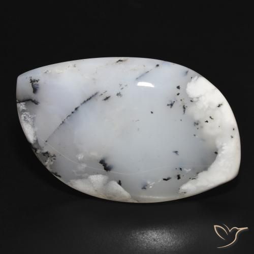 38.75ct Натуральный Белый с черным Дендритный агат, причудливая, Непрозрачный