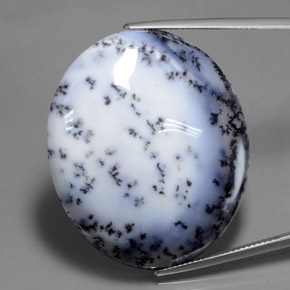 69.65 карата, натуральный Многоцветный Дендритный халцедон, Огранка Овал, Полупрозрачный