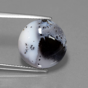 9.50 карата, натуральный Многоцветный Дендритный халцедон, Огранка Круг, Полупрозрачный