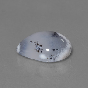 Натуральный многоцветный дендритовый халцедон 7,56 карата форма груши, полупрозрачный