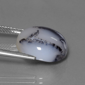 Натуральный многоцветный дендритовый халцедон 11,38 карата огранка круг, полупрозрачный