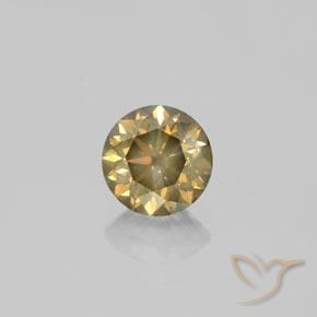 1.61ct Натуральный шампанское Бриллиант, Круглый, SI