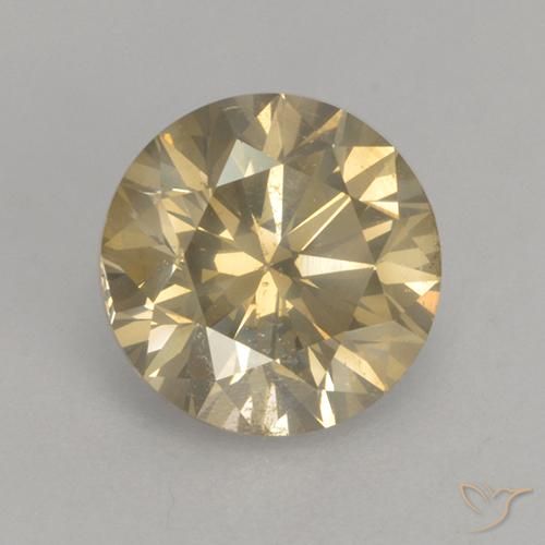1.54ct Натуральный шампанское Бриллиант, Круглый, SI