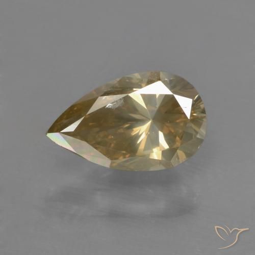 0.96ct Натуральный Коньяк Бриллиант, Форма груши, SI