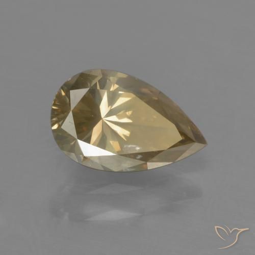 0.96 карата, натуральный Коньяк Бриллиант, Форма груши, SI