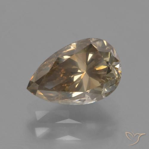 1.32ct Натуральный Коньяк Бриллиант, Форма груши, SI