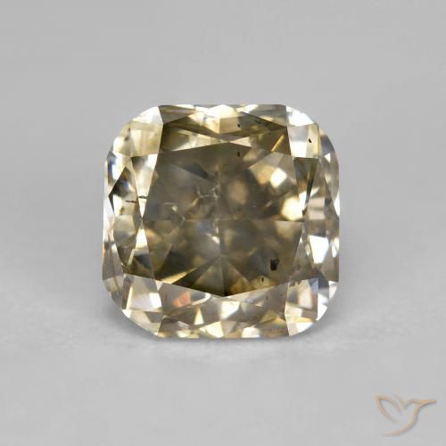 1.86ct Натуральный Коньяк Бриллиант, Подушка, SI
