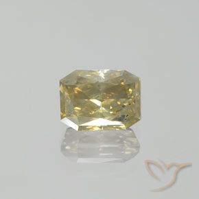 1.68ct Натуральный Шампань Бриллиант, Изумрудная огранка, SI