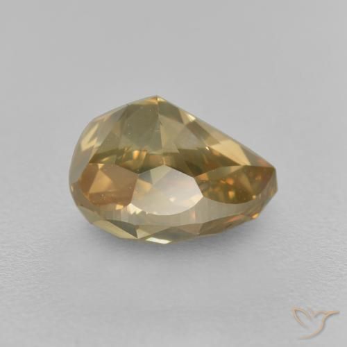1.98 карата, натуральный Коньяк Бриллиант, Форма груши, SI