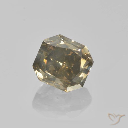 1.36ct Натуральный Теплый коричневый Бриллиант, Изумрудная огранка, VS-SI