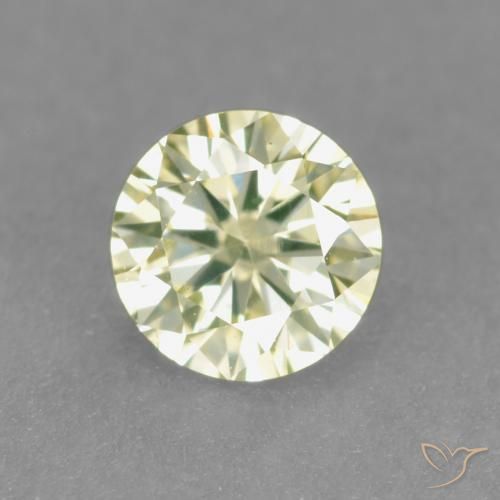 0.19ct Натуральный Светло-зеленовато-желтый Бриллиант, Круглый, Чистота VS