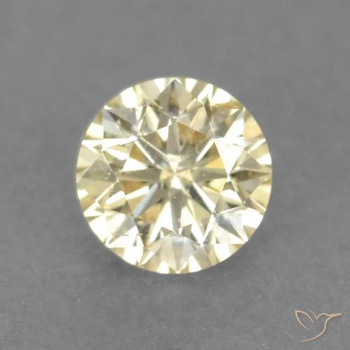 0.18ct Натуральный Светло-желтый Бриллиант, Круглый, Чистота VS
