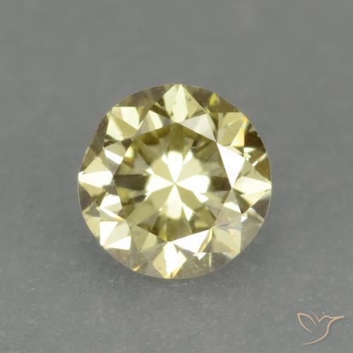 0.15ct Натуральный Золотисто-желтый Бриллиант, Круглый, VS-SI