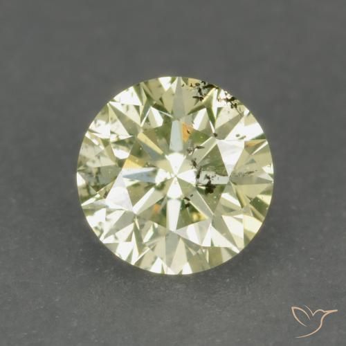 0.17ct Натуральный Средне-светло-желтый Бриллиант, Круглый, VS-SI