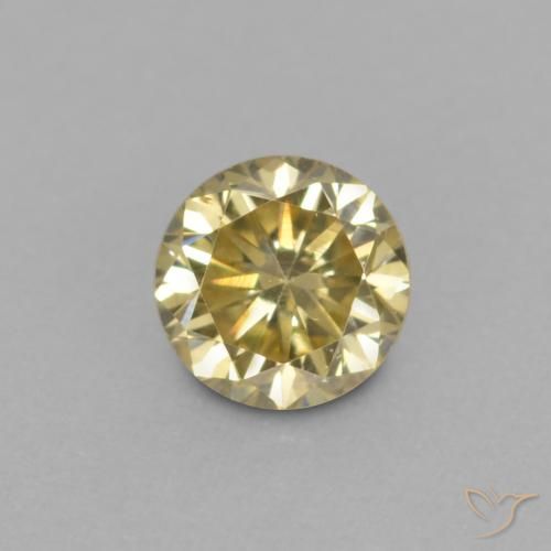 0.14ct Натуральный шампанское Бриллиант, Круглый, VVS-VS