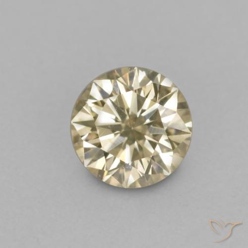0.14ct Натуральный Шампань Бриллиант, Круглый, VVS-VS