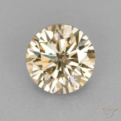 0.31ct Натуральный Коньяк Бриллиант, Круглый, Чистота VS
