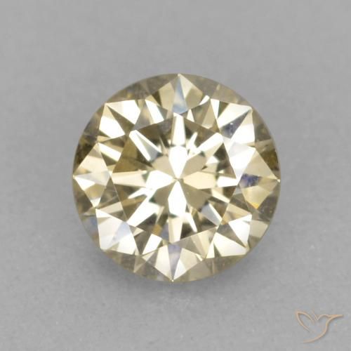0.14ct Натуральный Коньяк Бриллиант, Круглый, VVS-VS