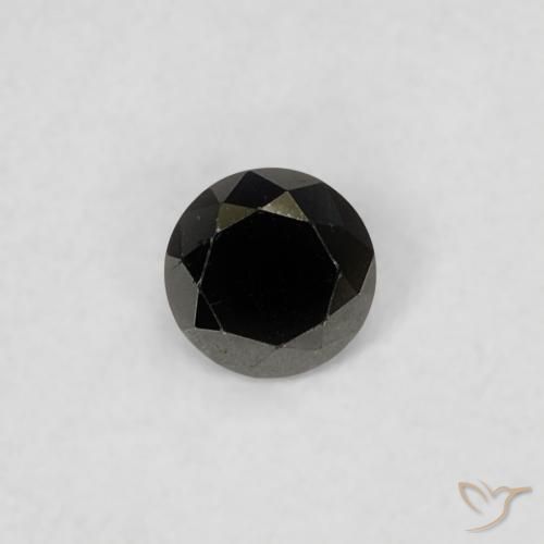 0.09ct Натуральный Черный Бриллиант, Круглый, Непрозрачный