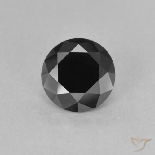 0.85ct Натуральный Черный Бриллиант, Круглый, Непрозрачный