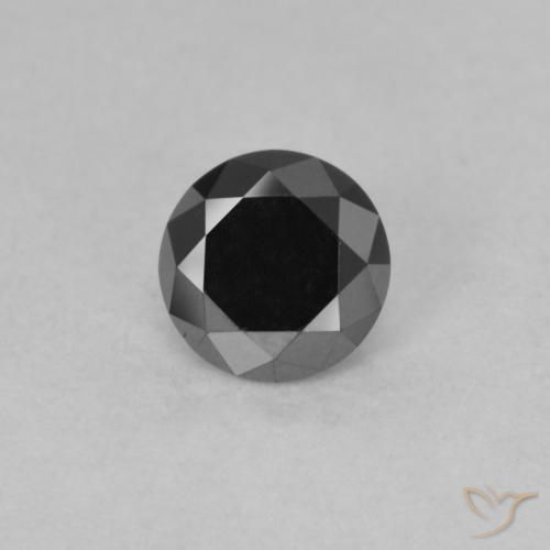 0.55ct Натуральный Черный Бриллиант, Круглый, Непрозрачный