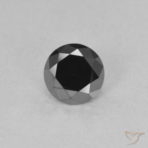 0.52ct Натуральный Черный Бриллиант, Круглый, Непрозрачный