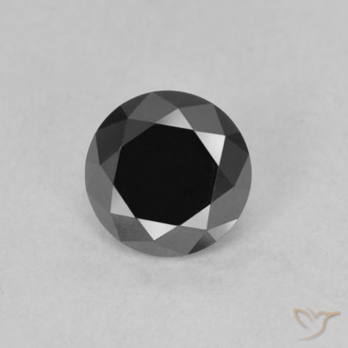 0.78ct Натуральный Черный Бриллиант, Круглый, Непрозрачный
