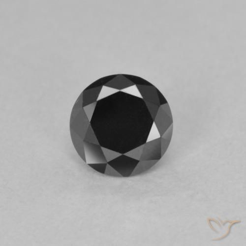 0.57ct Натуральный Черный Бриллиант, Круглый, Непрозрачный