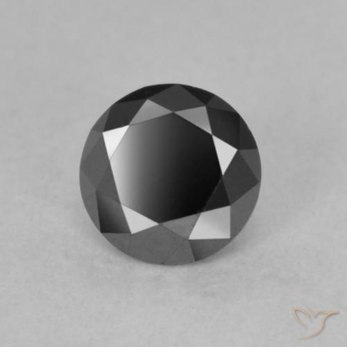 0.59ct Натуральный Черный Бриллиант, Круглый, Непрозрачный
