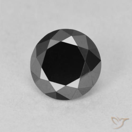 0.78ct Натуральный Черный Бриллиант, Круглый, Непрозрачный