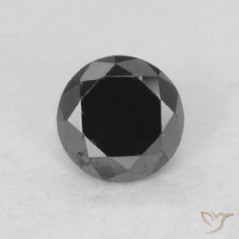 0.05ct Натуральный Черный Бриллиант, Круглый, Непрозрачный