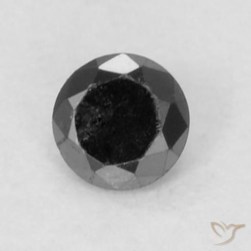 0.04ct Натуральный Черный Бриллиант, Круглый, Непрозрачный