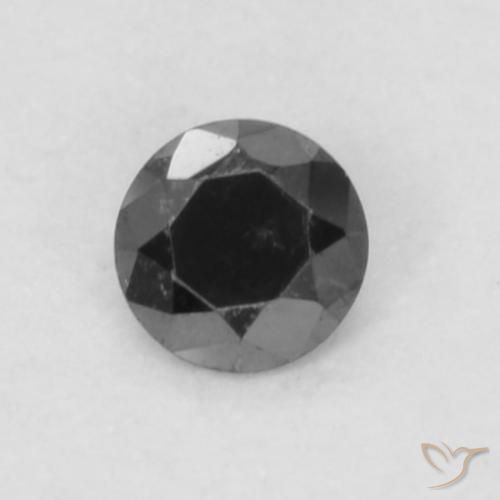 0.05ct Натуральный Черный Бриллиант, Круглый, Непрозрачный
