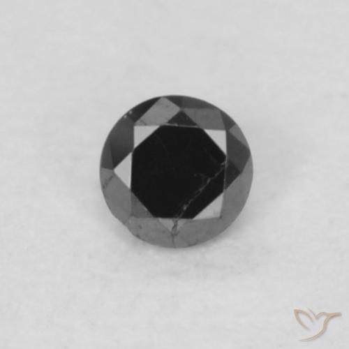 0.04ct Натуральный Черный Бриллиант, Круглый, Непрозрачный