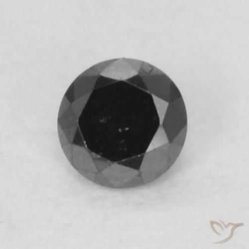 0.05ct Натуральный Черный Бриллиант, Круглый, Непрозрачный