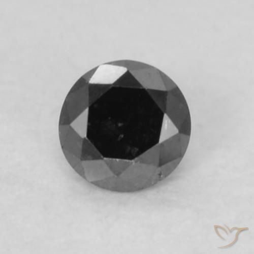 0.05ct Натуральный Черный Бриллиант, Круглый, Непрозрачный