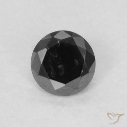 0.05ct Натуральный Черный Бриллиант, Круглый, Непрозрачный