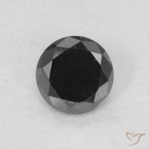 0.05ct Натуральный Черный Бриллиант, Круглый, Непрозрачный