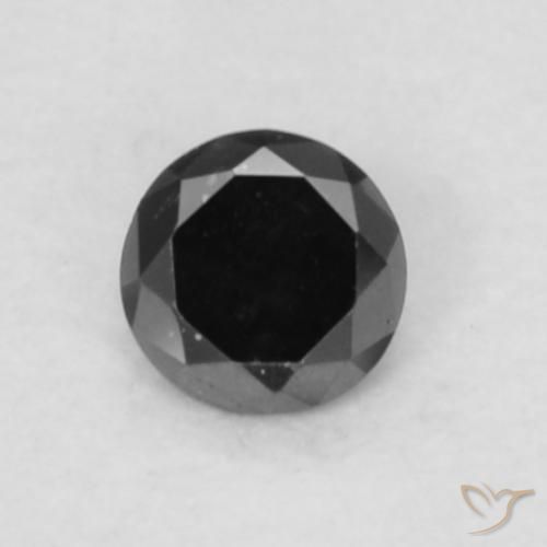 0.05ct Натуральный Черный Бриллиант, Круглый, Непрозрачный