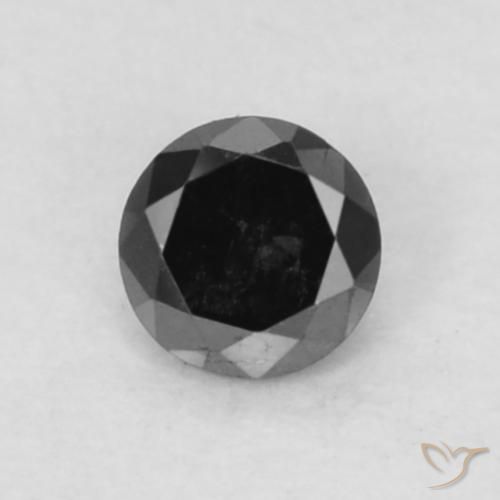 0.05ct Натуральный Черный Бриллиант, Круглый, Непрозрачный